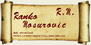 Ranko Mosurović vizit kartica